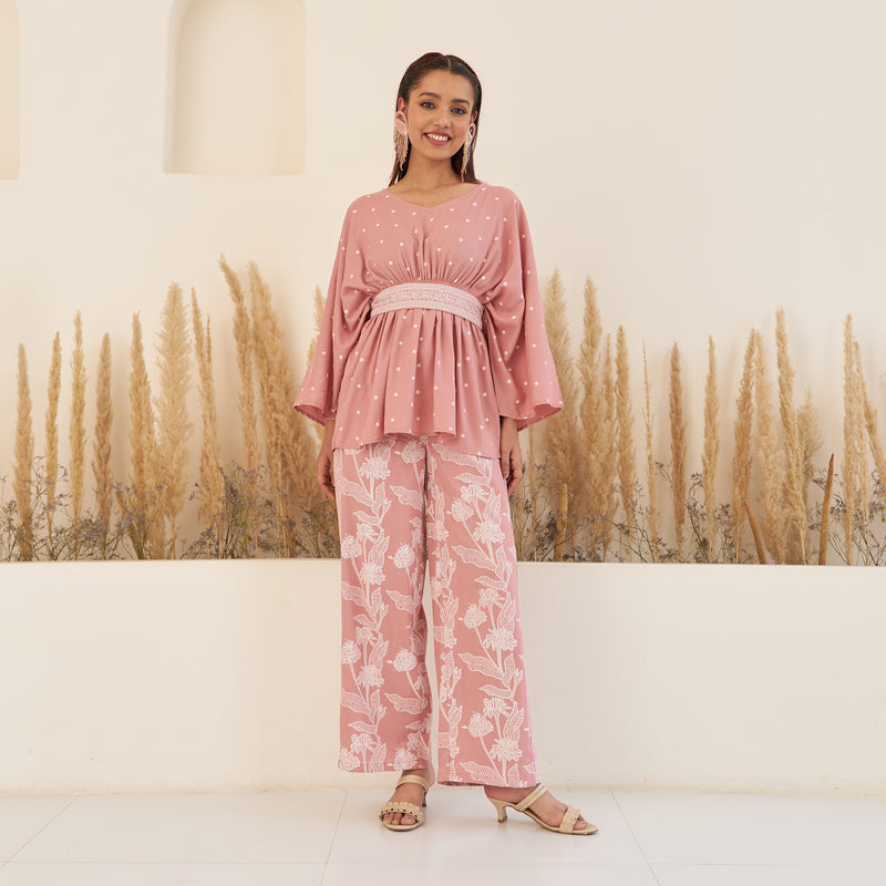 Co-Ord Sets | Wrap Top with Wide Pants Set | Kohsh